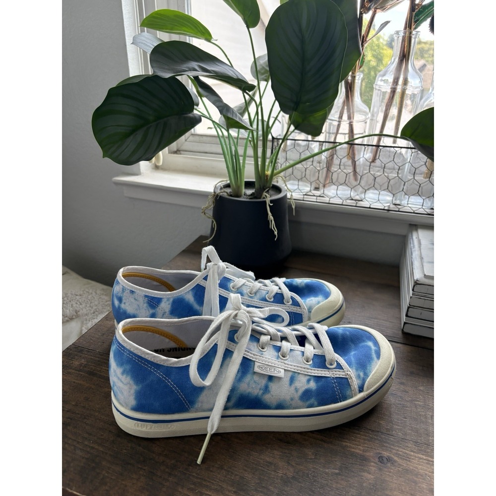Keen Elsa Lite Shoes Womens Sz 10 Blue/White Tie-Dye Canvas Sneakers 1025292